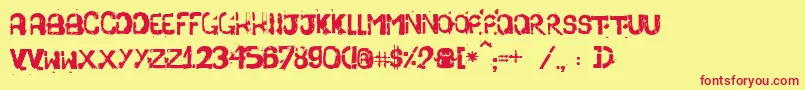 StencilPraVenderCF4co-fontti – punaiset fontit keltaisella taustalla
