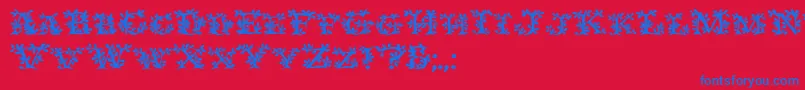 フォントIvydisplaycapsBold – 赤い背景に青い文字