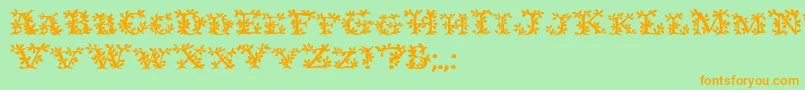 IvydisplaycapsBold Font – Orange Fonts on Green Background