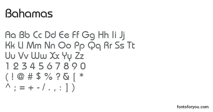 Fuente Bahamas - alfabeto, números, caracteres especiales