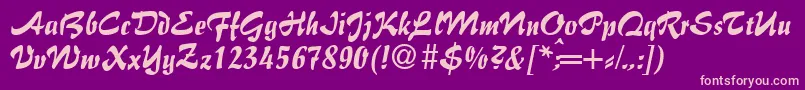 ImpresarioRegularDb Font – Pink Fonts on Purple Background