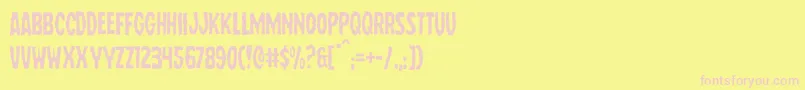 Wolfbrotherslight Font – Pink Fonts on Yellow Background