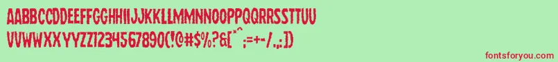 Wolfbrotherslight Font – Red Fonts on Green Background