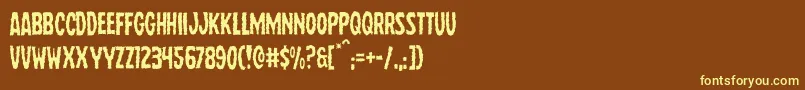 Wolfbrotherslight Font – Yellow Fonts on Brown Background
