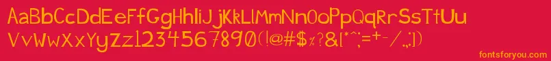 Justducky Font – Orange Fonts on Red Background