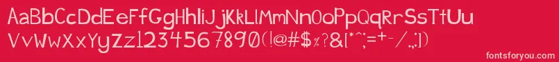 Justducky Font – Pink Fonts on Red Background