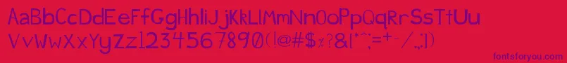 Justducky Font – Purple Fonts on Red Background