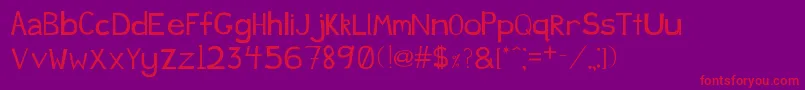 Justducky Font – Red Fonts on Purple Background