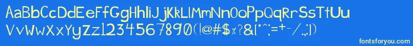 Justducky Font – Yellow Fonts on Blue Background