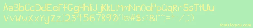 Justducky Font – Yellow Fonts on Green Background