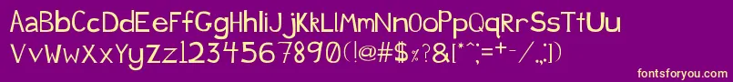 Justducky Font – Yellow Fonts on Purple Background