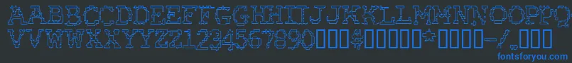 RubberBiscuitRoundOutline Font – Blue Fonts on Black Background