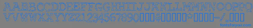 RubberBiscuitRoundOutline Font – Blue Fonts on Gray Background