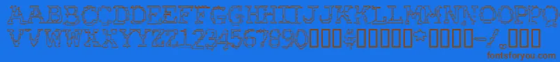 RubberBiscuitRoundOutline Font – Brown Fonts on Blue Background