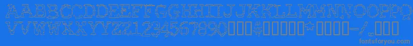 RubberBiscuitRoundOutline Font – Gray Fonts on Blue Background
