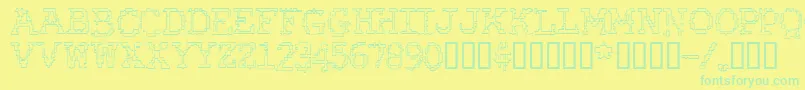 RubberBiscuitRoundOutline Font – Green Fonts on Yellow Background
