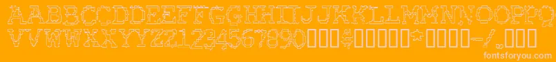 RubberBiscuitRoundOutline Font – Pink Fonts on Orange Background