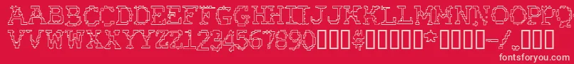RubberBiscuitRoundOutline Font – Pink Fonts on Red Background