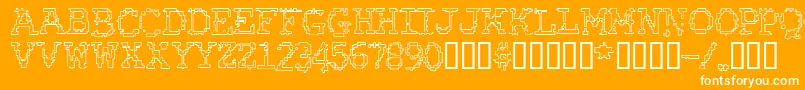 RubberBiscuitRoundOutline Font – White Fonts on Orange Background