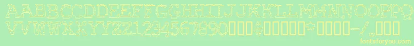 RubberBiscuitRoundOutline Font – Yellow Fonts on Green Background