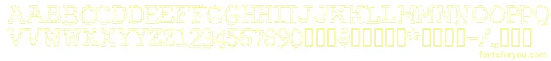 RubberBiscuitRoundOutline Font – Yellow Fonts on White Background