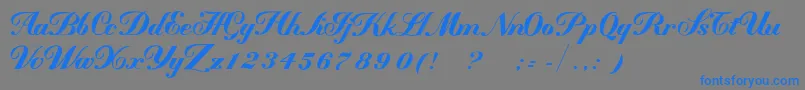 MademoiselleВ·kВ· Font – Blue Fonts on Gray Background