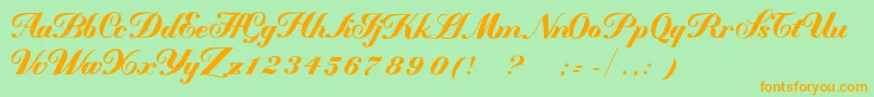 MademoiselleВ·kВ· Font – Orange Fonts on Green Background