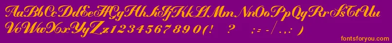 MademoiselleВ·kВ· Font – Orange Fonts on Purple Background