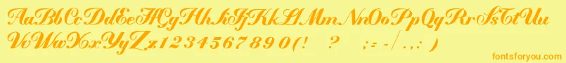 MademoiselleВ·kВ· Font – Orange Fonts on Yellow Background