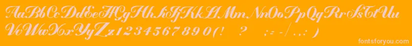 MademoiselleВ·kВ· Font – Pink Fonts on Orange Background