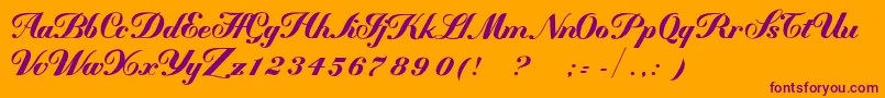 MademoiselleВ·kВ· Font – Purple Fonts on Orange Background