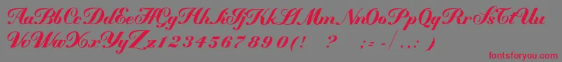 MademoiselleВ·kВ·-fontti – punaiset fontit harmaalla taustalla