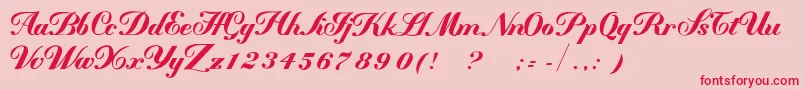 MademoiselleВ·kВ· Font – Red Fonts on Pink Background