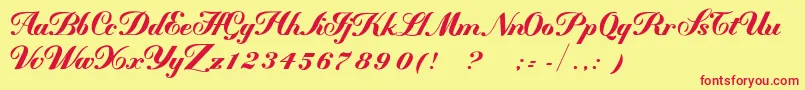 MademoiselleВ·kВ· Font – Red Fonts on Yellow Background