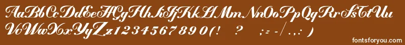 MademoiselleВ·kВ· Font – White Fonts on Brown Background