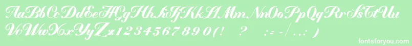 MademoiselleВ·kВ· Font – White Fonts on Green Background