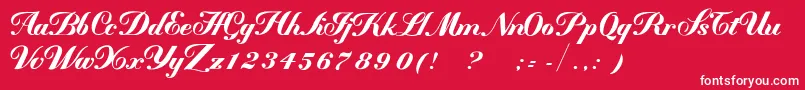 MademoiselleВ·kВ· Font – White Fonts on Red Background