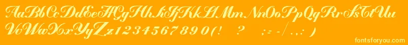 MademoiselleВ·kВ· Font – Yellow Fonts on Orange Background