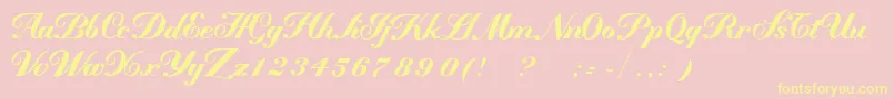 MademoiselleВ·kВ· Font – Yellow Fonts on Pink Background