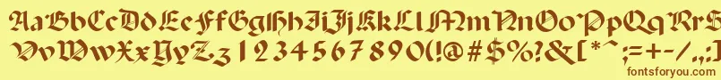 PaganiniSemibold-Schriftart – Braune Schriften auf gelbem Hintergrund