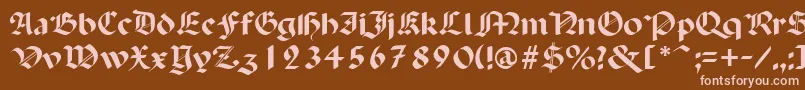 PaganiniSemibold-Schriftart – Rosa Schriften auf braunem Hintergrund