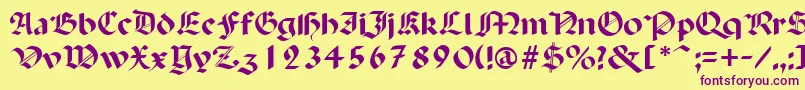 Weitere Informationen zur PaganiniSemibold-Schriftart PaganiniSemibold-Schriftart – Violette Schriften auf gelbem Hintergrund