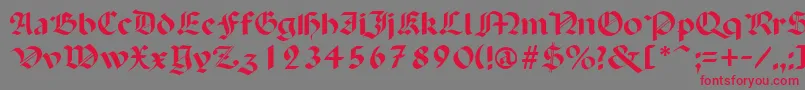 フォントPaganiniSemibold – 赤い文字の灰色の背景