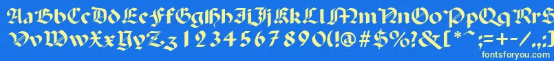 フォントPaganiniSemibold – 黄色の文字、青い背景