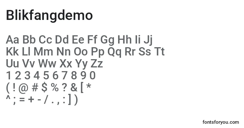 Шрифт Blikfangdemo – алфавит, цифры, специальные символы