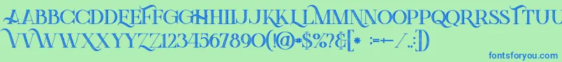 Greenlightboldinlinegrunge Font – Blue Fonts on Green Background