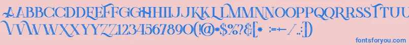 Greenlightboldinlinegrunge Font – Blue Fonts on Pink Background