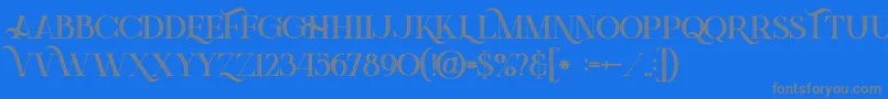 Greenlightboldinlinegrunge Font – Gray Fonts on Blue Background