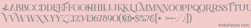 Fonte Greenlightboldinlinegrunge – fontes cinzas em um fundo rosa