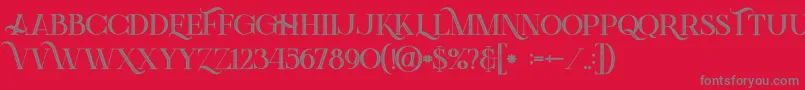 Greenlightboldinlinegrunge Font – Gray Fonts on Red Background